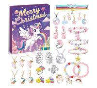 Balakaka Calendrier de l'Avent Bijoux 2025 Fille, Calendrier de Noël ado Fille Charms Création Kit Cadeaux, Jours Charms Bracelet Kit Fabrication Creation Bijoux Enfants 5-12 Ans