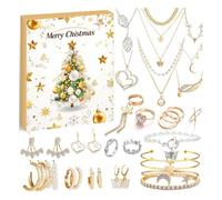 Balakaka Calendrier de l'Avent Bijoux 2025 Fille, Calendrier de Noël ado Fille Charms Création Kit Cadeaux, Jours Charms Bracelet Kit Fabrication Creation Bijoux Enfants 5-12 Ans