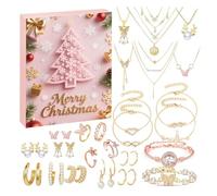 Balakaka Calendrier de l'Avent Bijoux 2025 Fille, Calendrier de Noël ado Fille Charms Création Kit Cadeaux, Jours Charms Bracelet Kit Fabrication Creation Bijoux Enfants 5-12 Ans