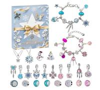 Balakaka Calendrier de l'Avent Bijoux 2025 Fille, Calendrier de Noël ado Fille Charms Création Kit Cadeaux, Jours Charms Bracelet Kit Fabrication Creation Bijoux Enfants 5-12 Ans