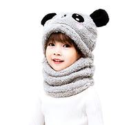 Balakaka Chapeau d'hiver pour Enfants, Mode Écharpe à Capuche pour Enfant en Earflaps Polaire Chaud, Doux Chaud Ensemble D'écharpe de Chapeau d'hiver, Cadeau De Noël, Panda Gris