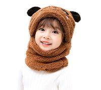 Balakaka Chapeau d'hiver pour Enfants, Mode Écharpe à Capuche pour Enfant en Earflaps Polaire Chaud, Doux Chaud Ensemble D'écharpe de Chapeau d'hiver, Cadeau De Noël, Panda Brun