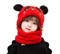 Balakaka Chapeau d'hiver pour Enfants, Mode Écharpe à Capuche pour Enfant en Earflaps Polaire Chaud, Doux Chaud Ensemble D'écharpe de Chapeau d'hiver, Cadeau De Noël, Panda Roux