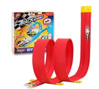 Balakaka Circuit Voiture Flexible 4.5m, Circuit Automobile DIY avec 4 Voitures pour Les Rampes de Saut, Piste de Voitures Enroulable avec Ventouses Cadeaux pour Enfants 3+