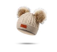 Balakaka Ensemble Bonnet Gants Écharpe Bébé Hiver, 3 Pièces Épais Chaud Tricoté Chapeau avec Pompons, Confortable Doux Cache-Cou Doublure en Peluche Hiver pour Filles Garçons Enfants 2-8 Ans