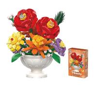 Balakaka Ensemble de Construction de Bouquet de Fleurs avec Vase, Fleurs de Construction Décoration Maison, Jeu de Construction Cadeau Créatif DIY pour Adultes Enfants 6+