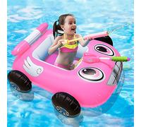 Balakaka Flotteur de Piscine pour Enfants Bouee Piscine Pirate Bateau Gonflable avec Pistolet à Eau Bouee Bebe Bébé Siège De Piscine Bébé Équipement De Natation pour Enfants de 2-10 Ans-Rose