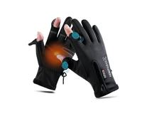 Balakaka Gants Hiver Homme Coupe-vent, Imperméable Gants Tactiles Chaud Doux Doublure Polaire Poignet élastique, Idéal pour Sport de Conduite Running Vélo Moto, noir