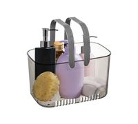 Balakaka Panier De Douche avec Poignées 5,8 L, Panier De Douche Portable avec Trou de Vidange, Panier De Rangement pour Stocker des Produits Cosmétiques Shampooing, Gris argenté