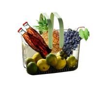 Balakaka Panier De Douche avec Poignées 5,8 L, Panier De Douche Portable avec Trou de Vidange, Panier De Rangement pour Stocker des Produits Cosmétiques Shampooing, Vert herbe