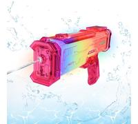 Balakaka Pistolet à Eau Électrique Automatique, Tir Longue Portée Jusqu'à 8 Mètres, Réservoir d'eau de 350ML, pour Batailles Aquatiques en Plage, Piscine ou Anniversaire, Rouge