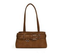Balakaka Sac à Bandoulière PU 4L avec Fermeture éclair, Sac a main Bandoulière Femme Élégant et Polyvalent, Sac a main Femme pour Shopping Travail Voyages, Marron