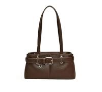 Balakaka Sac à Bandoulière PU 4L avec Fermeture éclair, Sac a main Bandoulière Femme Élégant et Polyvalent, Sac a main Femme pour Shopping Travail Voyages, Marron café