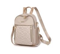 Balakaka Sac à Dos Femme Antivol 24 x 11 x 33 cm, Imperméable Sac a Dos Femme Elegant Leger avec Poignée, Sac a Dos avec Bandoulière réglable pour Voyage, Beige