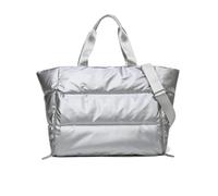Balakaka Sac a Main Femme 35L avec Bandouliere, 3 en 1 Sac Matelassé Tote Bag avec une Poche Humide et Sèche, Grande Imperméable Sac Cabas Femme pour Voyages Fitness Yoga, Argent