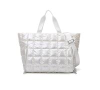Balakaka Sac a Main Femme 35L avec Bandouliere, 3 en 1 Sac Matelassé Tote Bag avec une Poche Humide et Sèche, Grande Imperméable Sac Cabas Femme pour Voyages Fitness Yoga, Blanc Perle