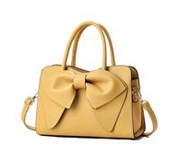 Balakaka Sac à Main Femme PU Modèle à nœud, Mode Sacs à Main Portés Epaule Elégant pour Fête Quotidien, Sac Fourre Tout pour Shopper École Voyage, Jaune