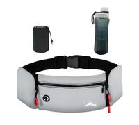 Balakaka Sac Banane Sport Running avec Bouteille d'eau pour Le Sport, Sacs Bananes de Randonnée avec Prise pour écouteurs, Sac Ceinture avec Porte-Bouteille pour Sport, Gris Clair