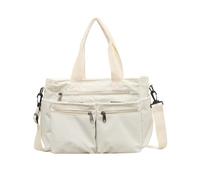 Balakaka Sac Bandoulière Femme 14 L, Cusual Multi-Poches Sac à Main avec Bandoulière Amovible, Léger Sac Porté épaule pour Le Shopping et Les Voyages, Blanc cassé