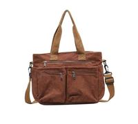 Balakaka Sac Bandoulière Femme 14 L, Cusual Multi-Poches Sac à Main avec Bandoulière Amovible, Léger Sac Porté épaule pour le Shopping et les Voyages, Marron