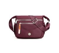 Balakaka Sac Bandoulière Femme 6L, Nylon Multi-Poches Sac Bandoulière Impermeable avec Bandoulière Réglable, Loisir Léger Sac Besace Femme pour Voyage Achats, Rouge rouge
