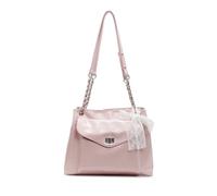 Balakaka Sac Bandoulière Femme avec Dentelle Décorative, Sac à Main Femme PU Avec Fermeture éclair, 25 x 34 x 10 cm Léger Sac à Main Polyvalent, Rose