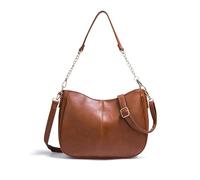 Balakaka Sac Bandoulière Femme avec Ferrures Métalliques de Haute Qualité, PU Sac à Main avec Sangle Réglable, élégant Sac à Poignées pour Femme, 30 x 10 x 22 cm, Marron