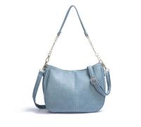 Balakaka Sac Bandoulière Femme avec Ferrures Métalliques de Haute Qualité, PU Sac à Main avec Sangle Réglable, élégant Sac à Poignées pour Femme, 30 x 10 x 22 cm, Bleu