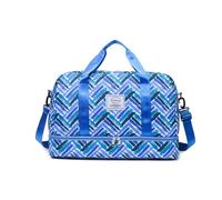 Balakaka Sac de Sport Grande Capacité 42.5L, Sac de Voyage avec Compartiment de Chaussures et Poche Humide, Imperméable Sac de Gym avec des Sangles de Chariot pour Natation Weekend, Bleu