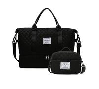 Balakaka Sac de Voyage 42 L avec Petit Trousse de Toilette 2.8 L, Imperméable Grand Sac Fourre Tout Femme Pratique pour Week-Ends avec Compartiment de Chaussures et Poche Humide， Noir