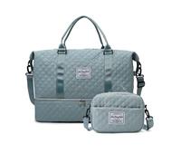 Balakaka Sac de Voyage 42 L avec Petit Trousse de Toilette 2.8 L, Imperméable Grand Sac Fourre Tout Femme Pratique pour Week-Ends avec Compartiment de Chaussures et Poche Humide， Vert