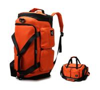 Balakaka Sac de Voyage avec Bandoulière Réglable, 35L Sac de Sport avec Compartiment de Chaussures et Poche Humide, 2 en 1 Imperméable Sac de Bagage pour Voyage Natation Camping, Orange