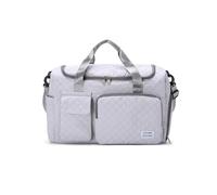 Balakaka Sac de Voyage de Grande Capacité 31L, Sac de Sport de Gym avec Compartiment à Chaussures Poche Humide, Imperméable Sac de Bagage à Main Léger pour Shopping 46×23×30 cm, Gris argenté