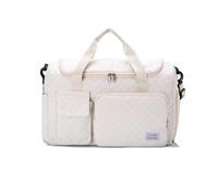 Balakaka Sac de Voyage de Grande Capacité 31L, Sac de Sport de Gym avec Compartiment à Chaussures Poche Humide, Imperméable Sac de Bagage à Main Léger pour Shopping 46×23×30 cm, Blanc cassé