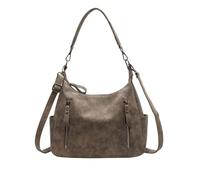 Balakaka Sacoche Femme Bandoulière 29 * 9 * 23cm, Grand Sac à Bandoulière avec Bandoulière Réglable, Multi-poches Sacoche Élégante avec Fermeture éclair pour Voyage Shopping, Kaki