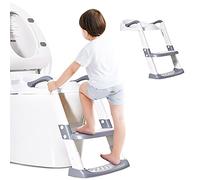 Balakaka Siège de Toilette avec Échelle Enfant, Antidérapant Pliable Réducteur de Toilette, Réglages Réducteur de WC Siège Pot avec Marche Coussin pour Toutes Formes de Toilettes pour Bébés Enfants