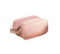Balakaka Trousse de Toilette Grande Femme 28 * 16 * 14.5 cm, PU imperméable Trousse Maquillage Femme avec Poignée, Double Fermeture éclair Sac de Toilette Accessoires de Voyage, Rose Adolescent