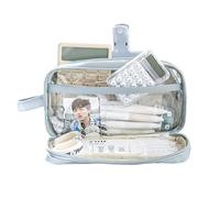 Balakaka Trousse Scolaire pour 85 Stylos, Trousse à Crayons Grande Capacité,Sac à Crayons avec Manipuler pour Filles Garçons avec 2 Compartiments pour Enfants étudiants, Bleu