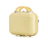 Balakaka Vanity Case de Voyage pour Femmes et Filles, Rigide Vanity Case avec Poignée Souple, Portable Imperméable Trousse de MaquillageJaune pâle