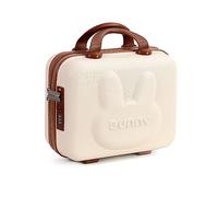 Balakaka Vanity Rigide Femme, Case ABS Trousse à Cosmétiques Avec Serrure à Combinaison, Portable Imperméable de Voyage Pour Femmes, Cadeau de Fille Blanc Cassé