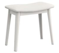 Balama Tabouret de coiffeuse, tabouret de salle de bain, rembourré, blanc, 47 x 28 x 45 cm, avec cuir synthétique robuste et pieds en plastique solides, léger, jusqu'à 150 kg