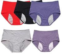 BALAMLB Culotte Menstruelle Flux Abondant, Grande Taille Culotte Incontinence Femme Lavable, Culotte Anti Fuite Urinaire Lot De 5, Protection Urinaire Femme, Culotte Care Anti Fuite B,4XL(85-95KG)
