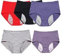 BALAMLB Culotte Menstruelle Flux Abondant, Grande Taille Culotte Incontinence Femme Lavable, Culotte Anti Fuite Urinaire Lot De 5, Protection Urinaire Femme, Culotte Care Anti Fuite B,4XL(85-95KG)