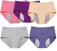 BALAMLB Culotte Menstruelle Flux Abondant, Grande Taille Culotte Incontinence Femme Lavable, Culotte Anti Fuite Urinaire Lot De 5, Protection Urinaire Femme, Culotte Care Anti Fuite E,5XL(95-105kg)