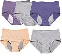 BALAMLB Culotte Menstruelle Flux Abondant, Grande Taille Culotte Incontinence Femme Lavable, Culotte Anti Fuite Urinaire Lot De 5, Protection Urinaire Femme, Culotte Care Anti Fuite C,5XL(95-105kg)