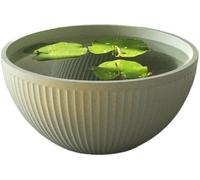 BALAMLB Grand Pot De Fleurs Hydroponique pour Plantes Succulentes, Plantes Hydroponiques, Réservoir d'eau Épais, Mini Fontaine À Poissons Et Oiseaux, Pot De Fleur De Bol De Lotus Rond White,35#