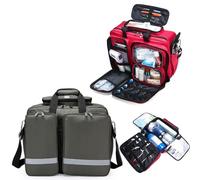 BALAMLB Sac Premier Secours, Malette Infirmiere Liberale, Kits De Premiers Secours pour La Maison Et Le Travail,Trousse De Secours Vide pour Randonnée Camping Voiture, Grand Volume, Robuste B