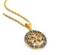 Balance 12 Constellations Pendentif Colliers Pour Hommes Femmes - Disque Creux Signes Étoiles Vintage Corde Chaîne Signes Du Zodiaque Bijoux, Horoscope Astrologie Céleste Bijoux, Balance, 45 Cm