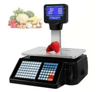 Balance À Code-Barres, Balance Avec Impression D'Étiquettes Numériques, Balance Commerciale À Affichage Double Face Et Calcul Numérique Des Prix, Capacité De 30 Kg/66,14 Lbs, Pour Supermarchés/Magasi