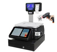Balance à Plateforme ProfesionnelleBalance électronique numérique, impression d'étiquettes de prix, codes-barres, caisse enregistreuse pour supermarché, écran LCD double face, imprimante the